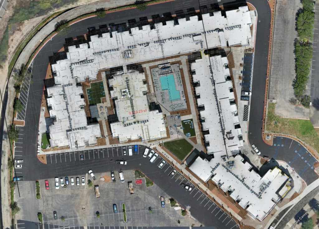 Commercial construction project with floor plan layer